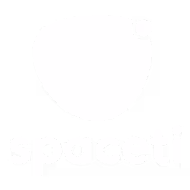 Spaceti company logo with stylized paper airplane inside a rounded triangular shape.