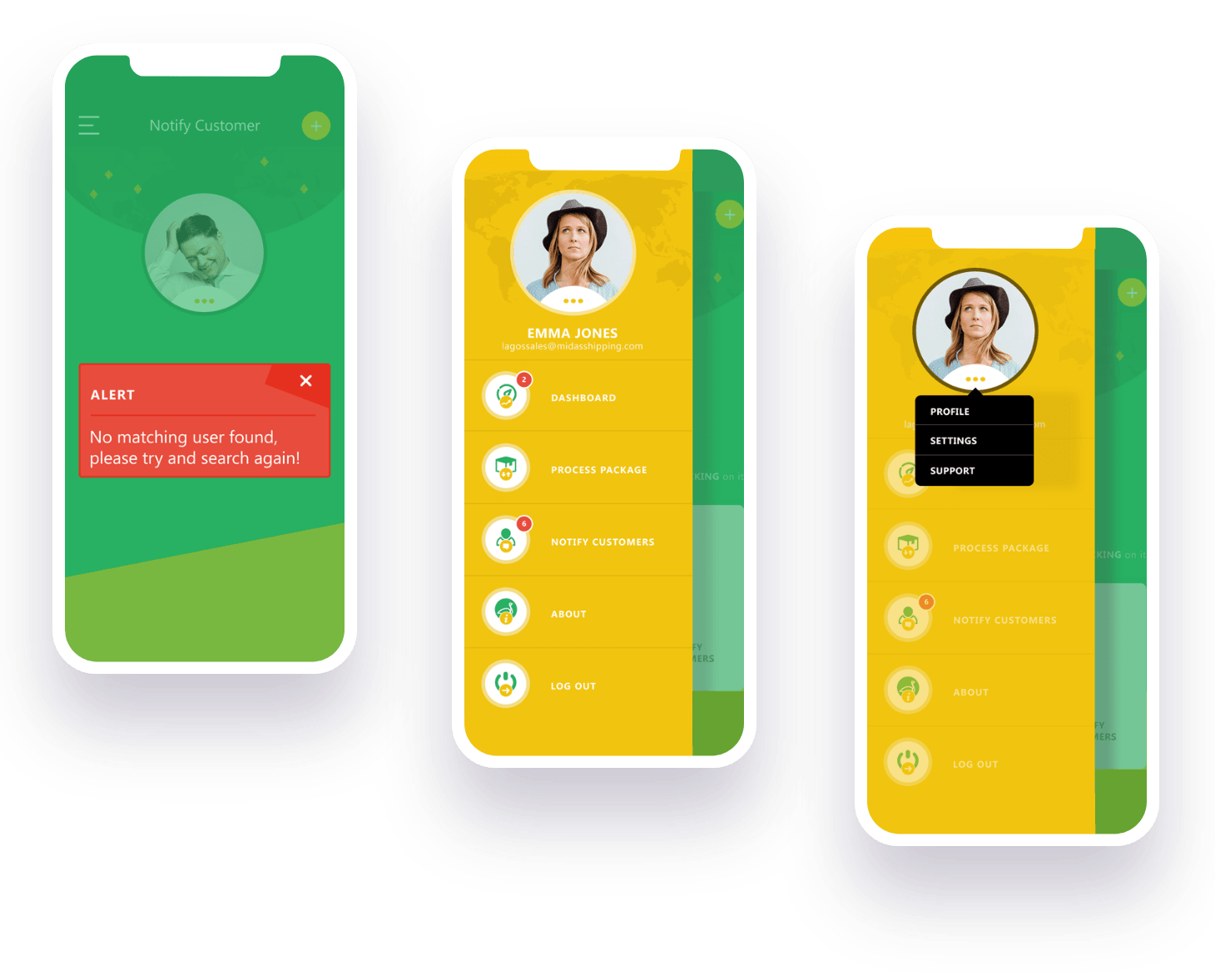 Sokohali Mobile App Case Study - User Menu Showcase