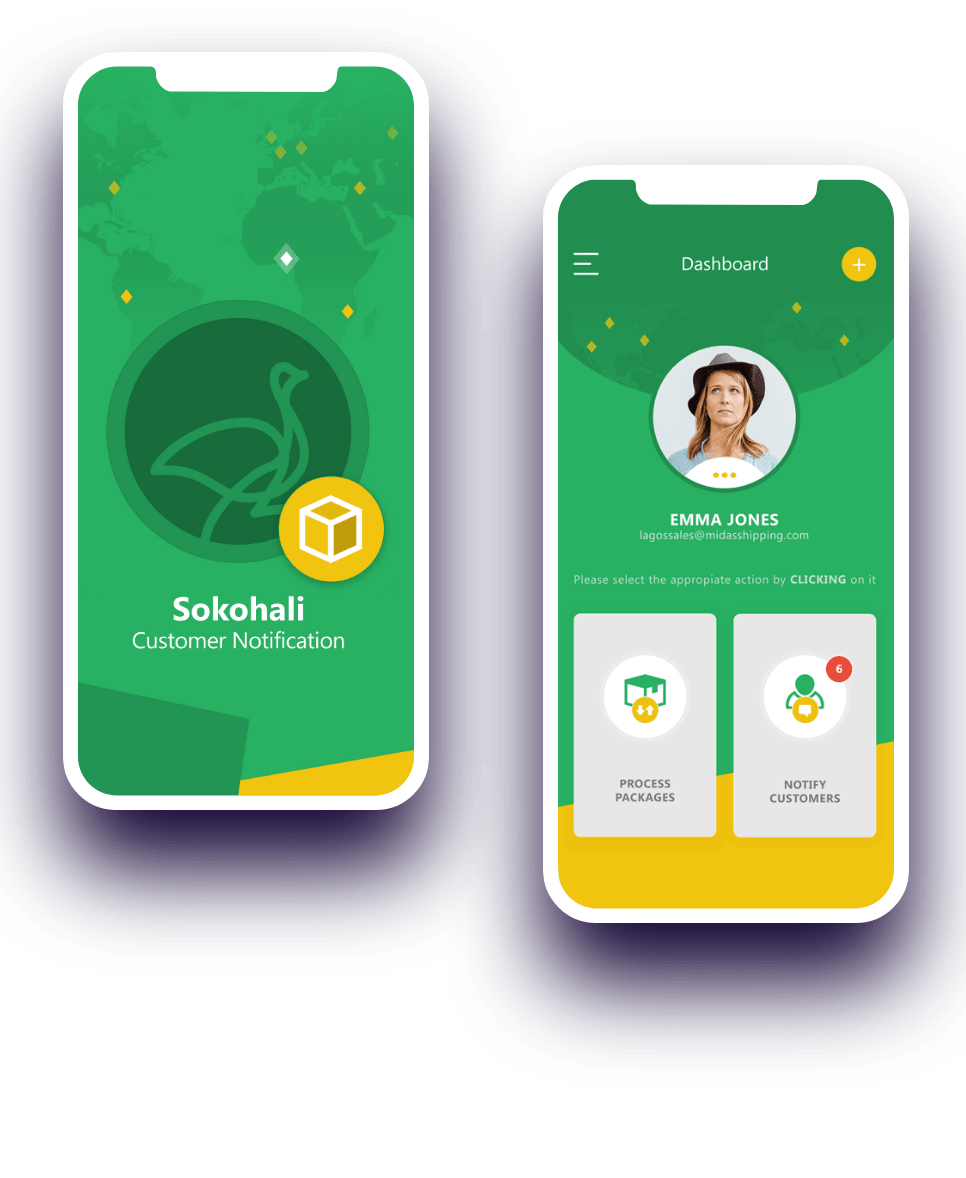 Mobile Sokohali Case Study - Login and User Screen