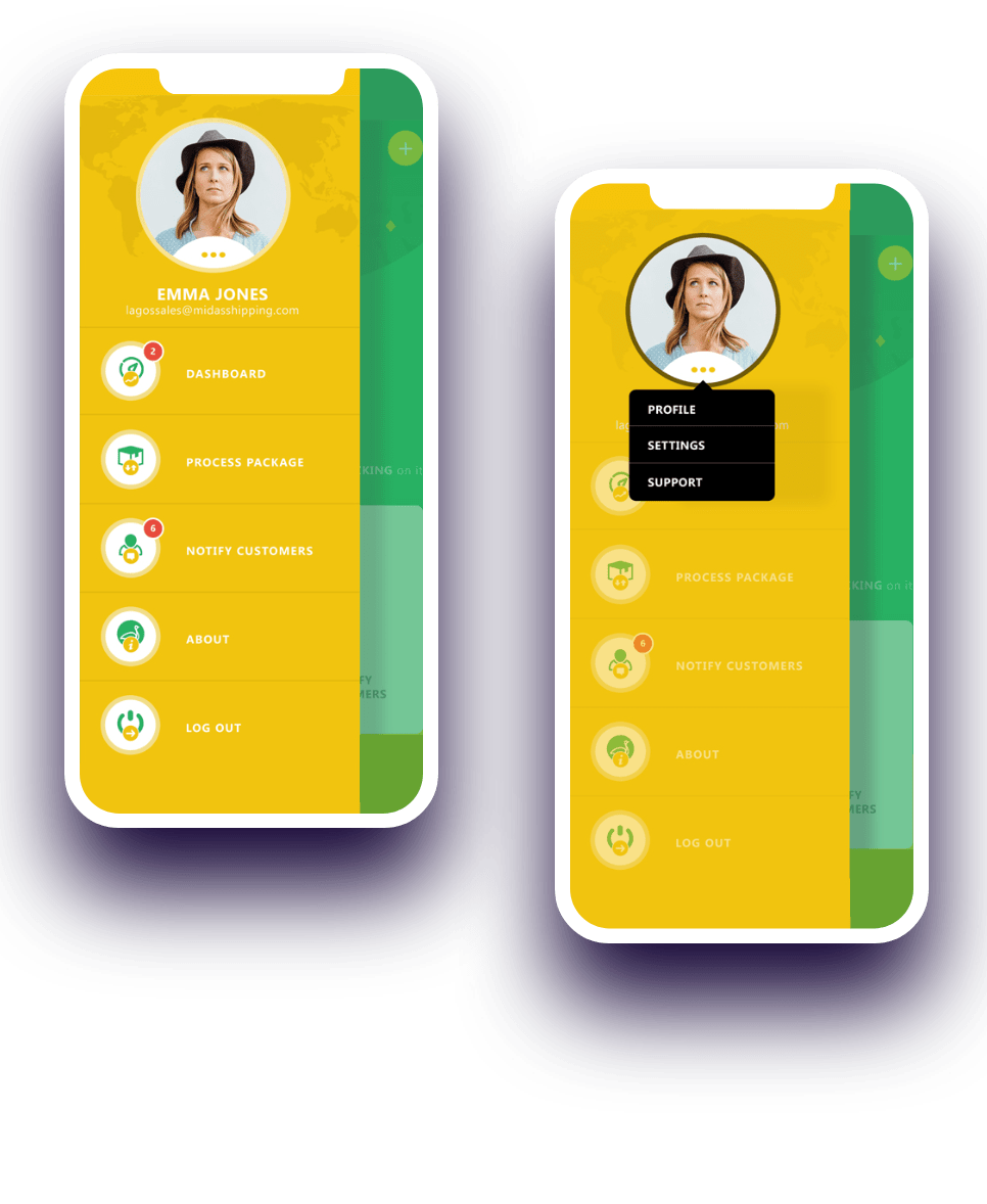 Mobile Sokohali Case Study - User Profile Settings Screens
