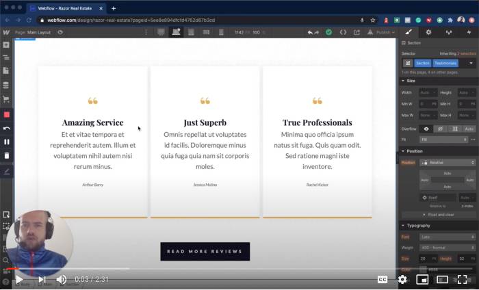 Editing the homepage testimonials