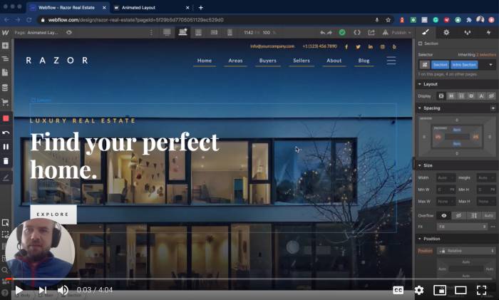 Editing animated layout interactions
