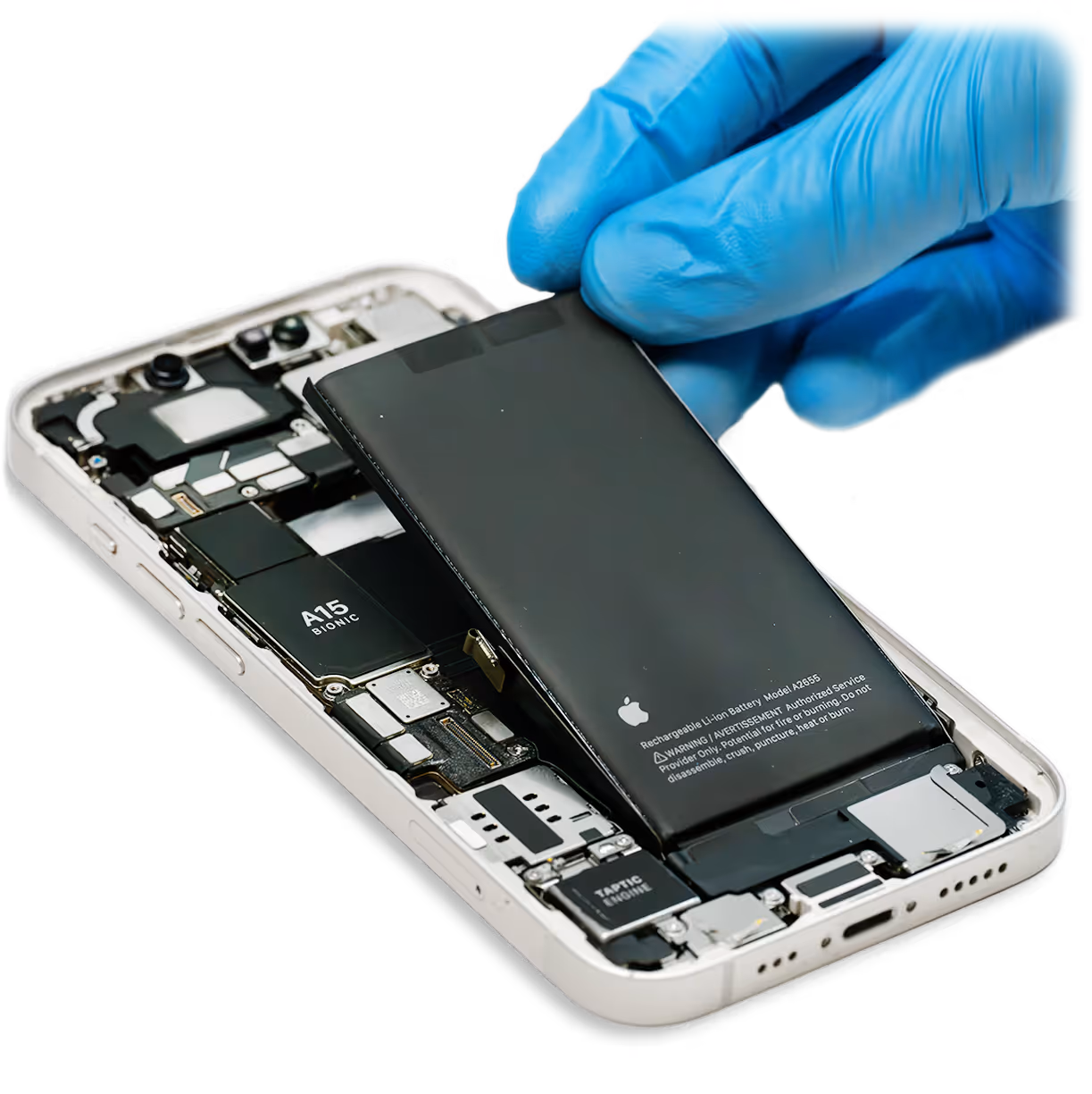 Wymiana baterii iPhone podczas naprawy w serwisie Apple MacLab w Gdyni