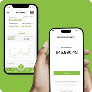 ChargerGoGo Host app dashboard screen showing venue revenue