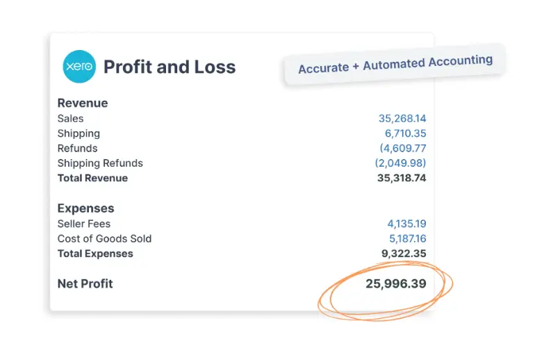 A Link My Books Profit & Loss statement for Xero.