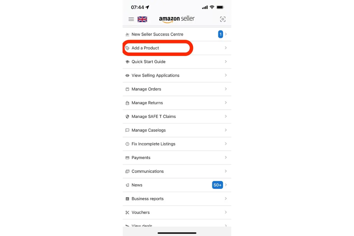 How to add a product to your amazon seller app.