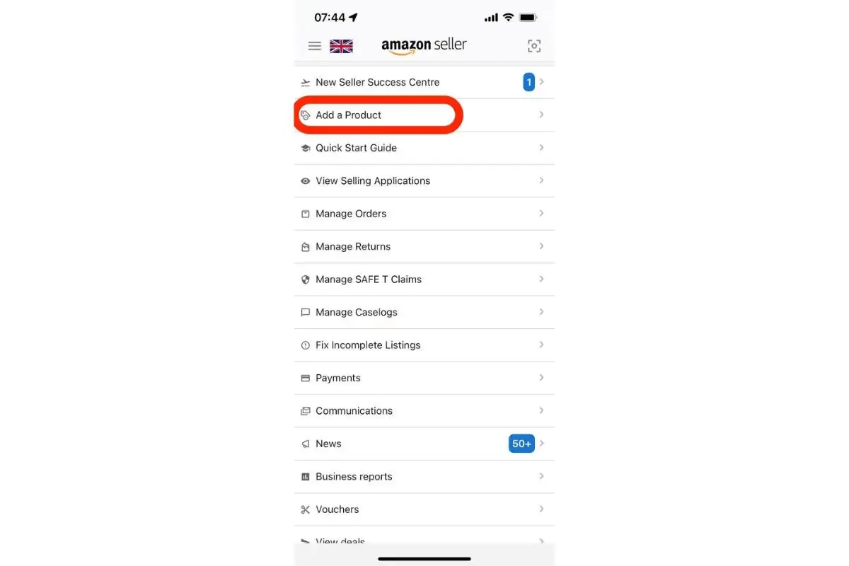 The amazon app on the iPhone.