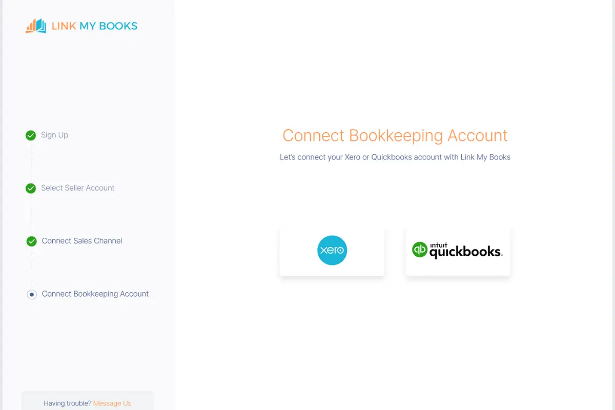 Connect bookkeeping account.