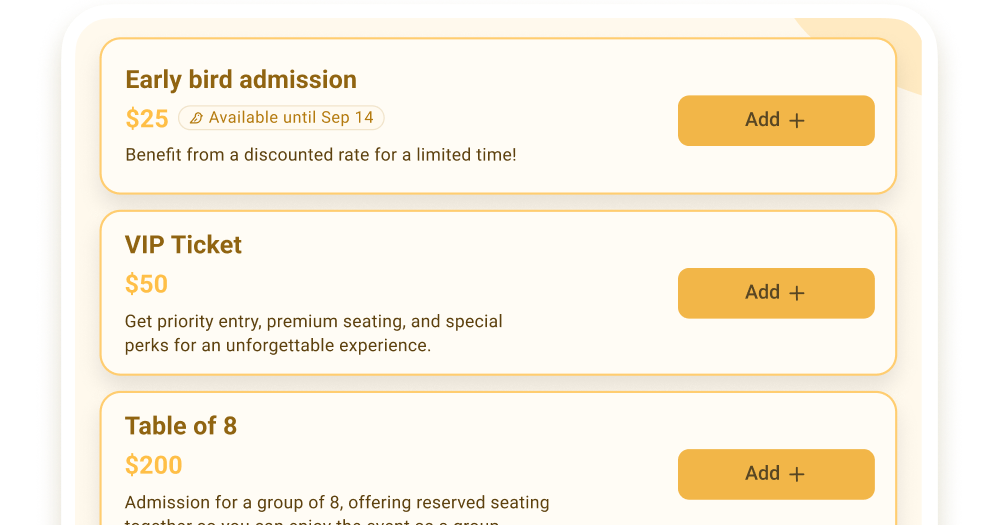 Unlimited ticket types