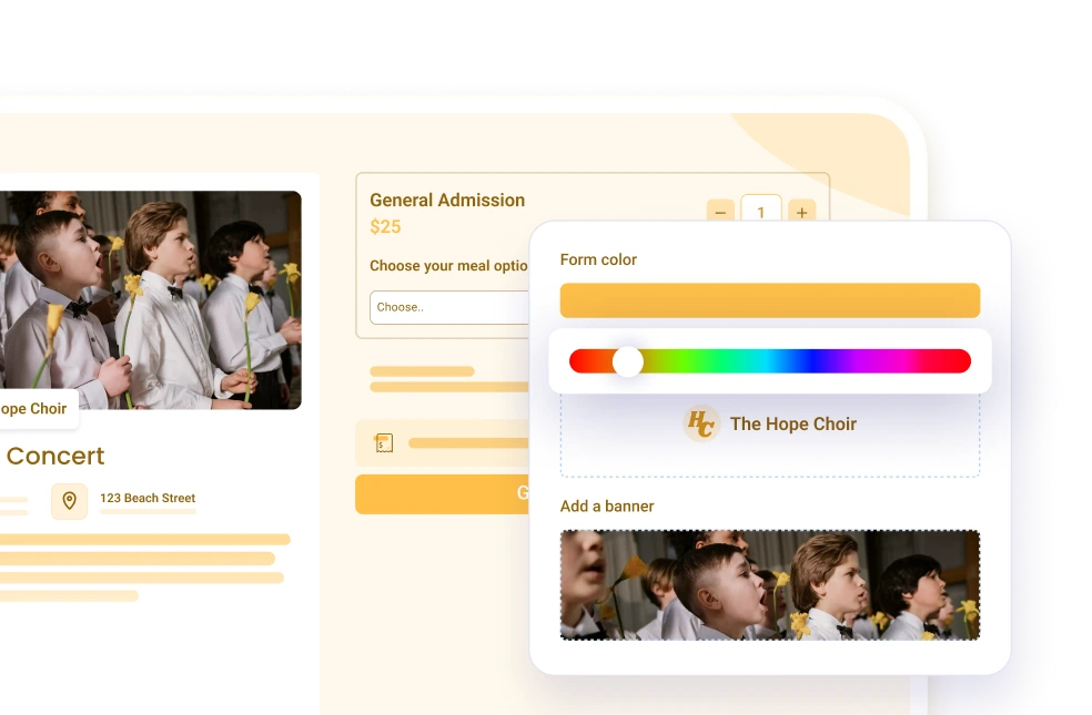 Branded ticketing forms