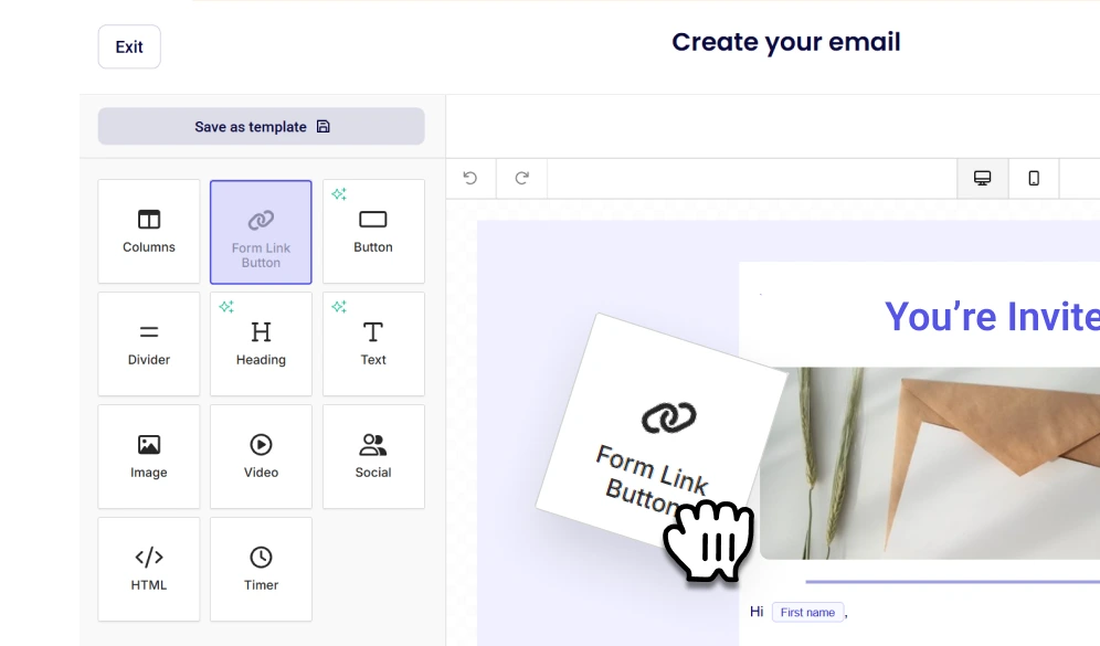 Drag & drop email builder