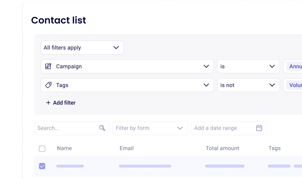 Smart filtering options