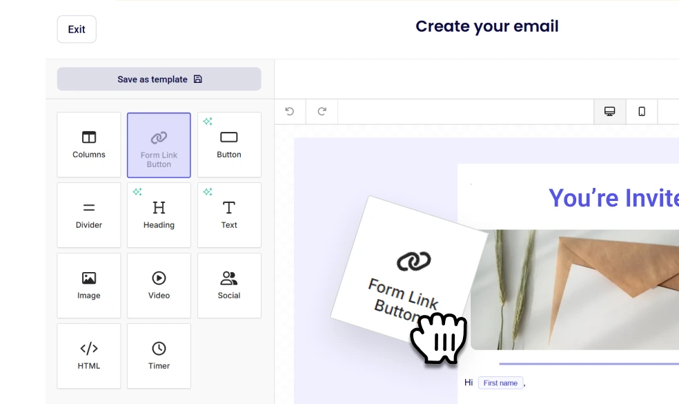 Drag & drop email builder