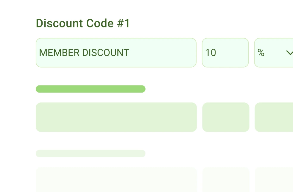 Discount codes