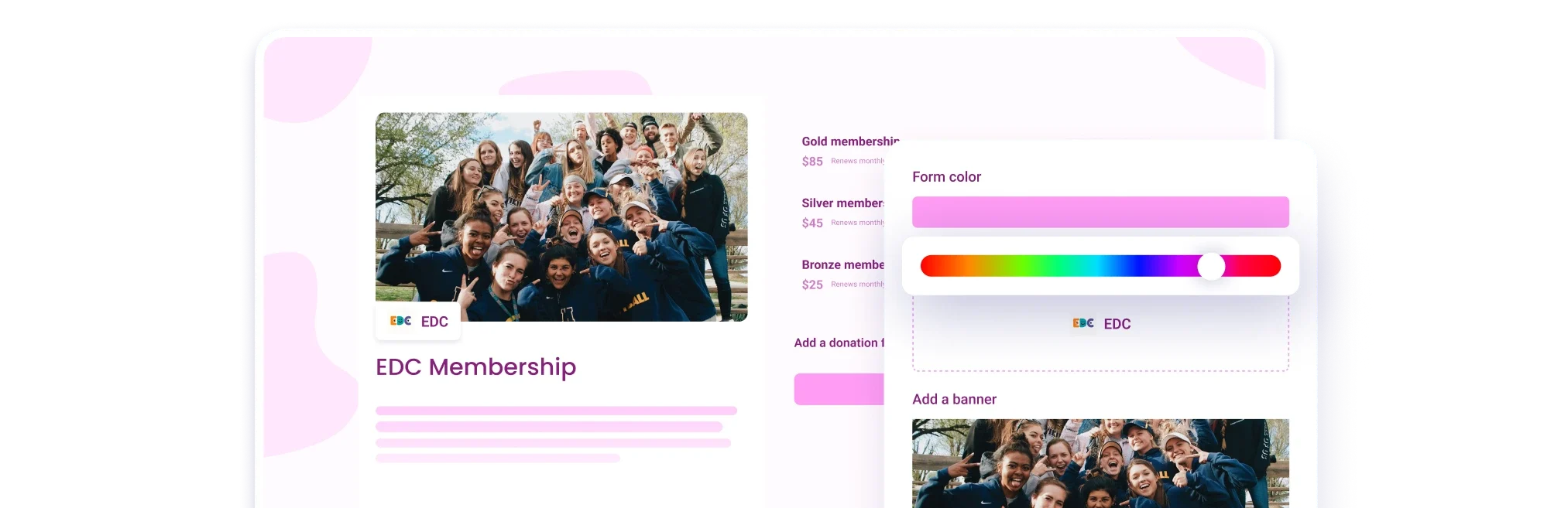 Branded membership forms