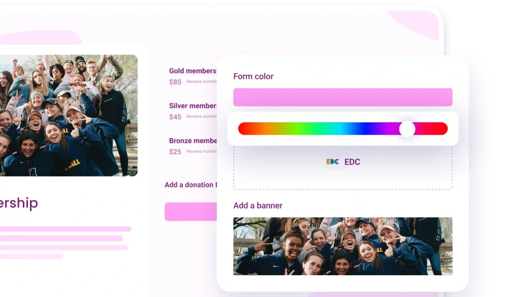 Branded membership forms