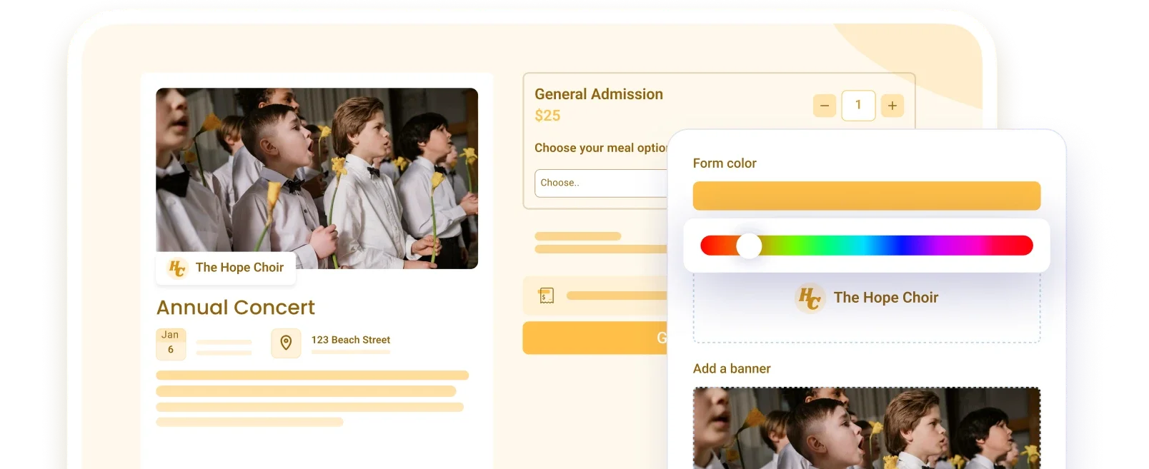 Branded ticketing forms