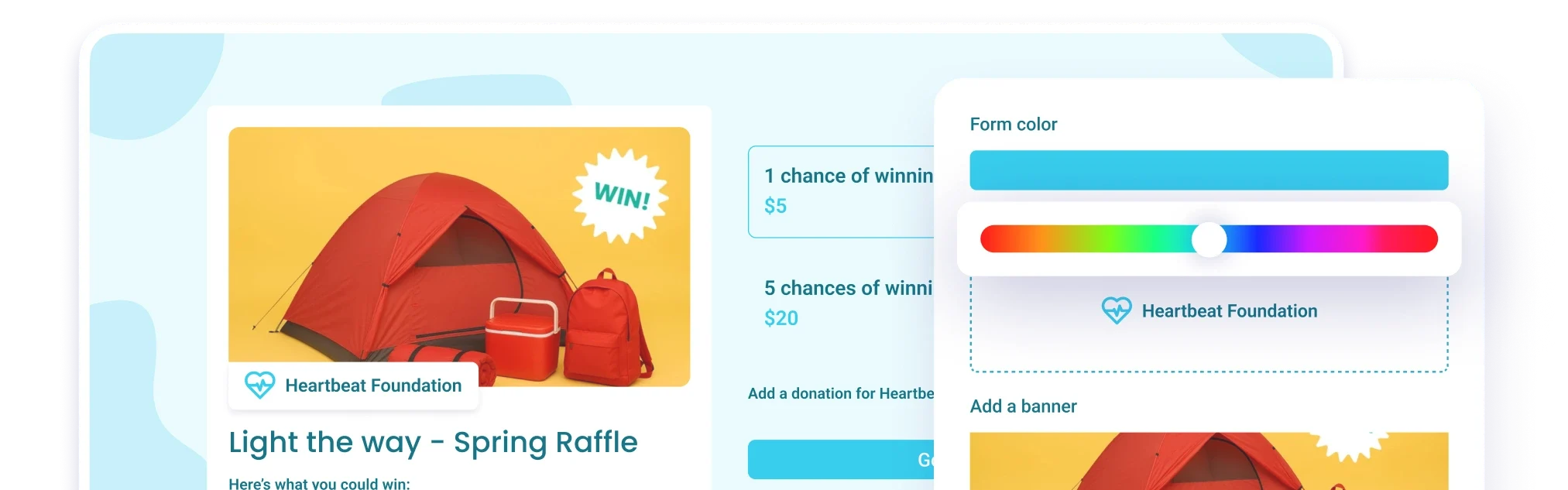 Branded raffle pages