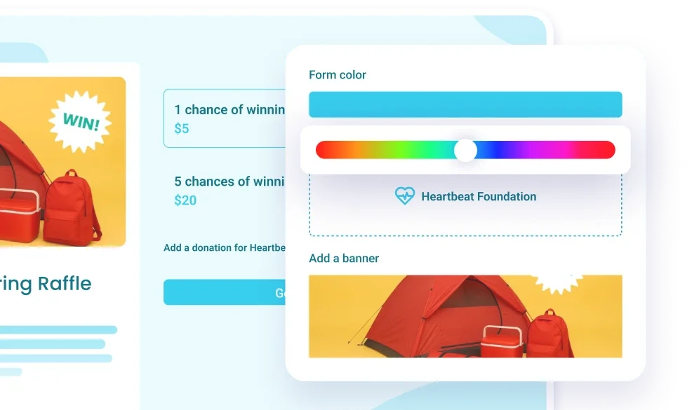 Branded raffle pages