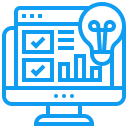 Icon of a monitor showing a checklist