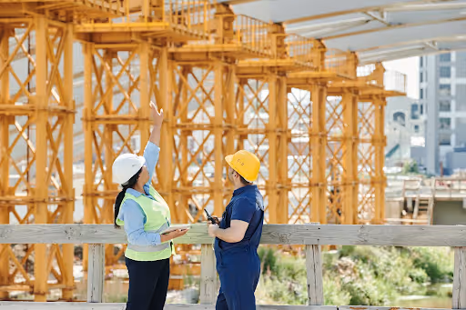 Workers at a construction site