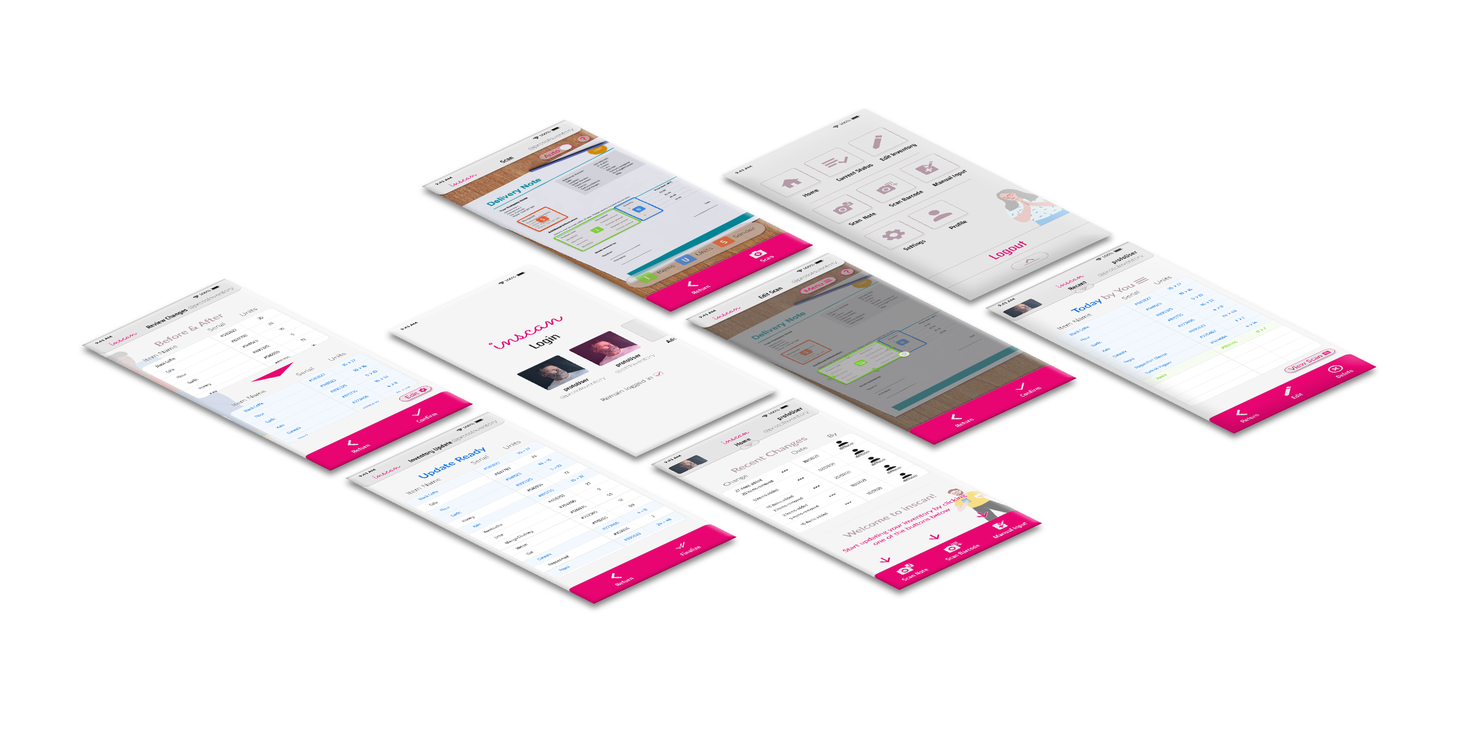 mockup presentation of the full app