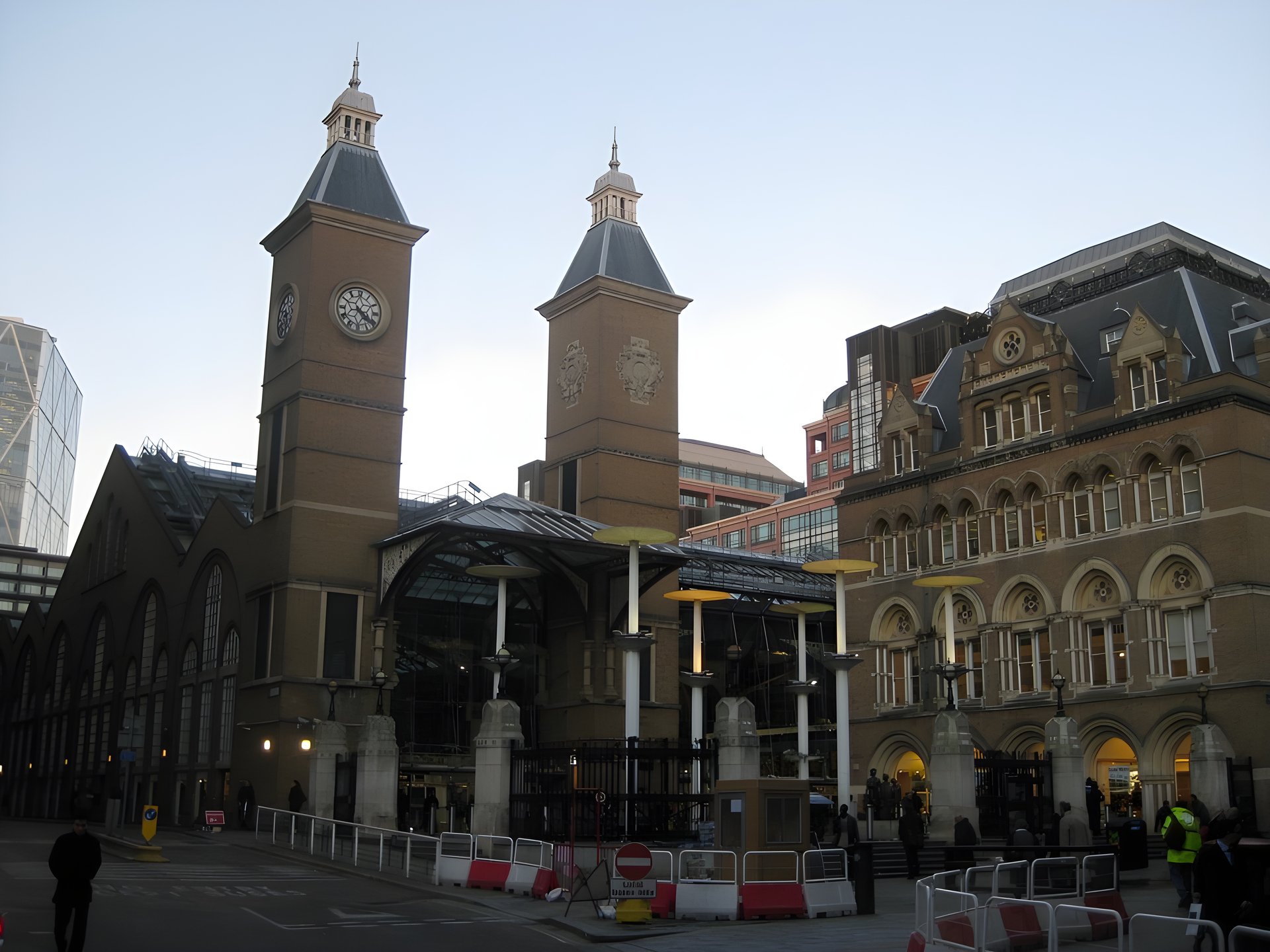 The exterior of Liverpool street train station.
