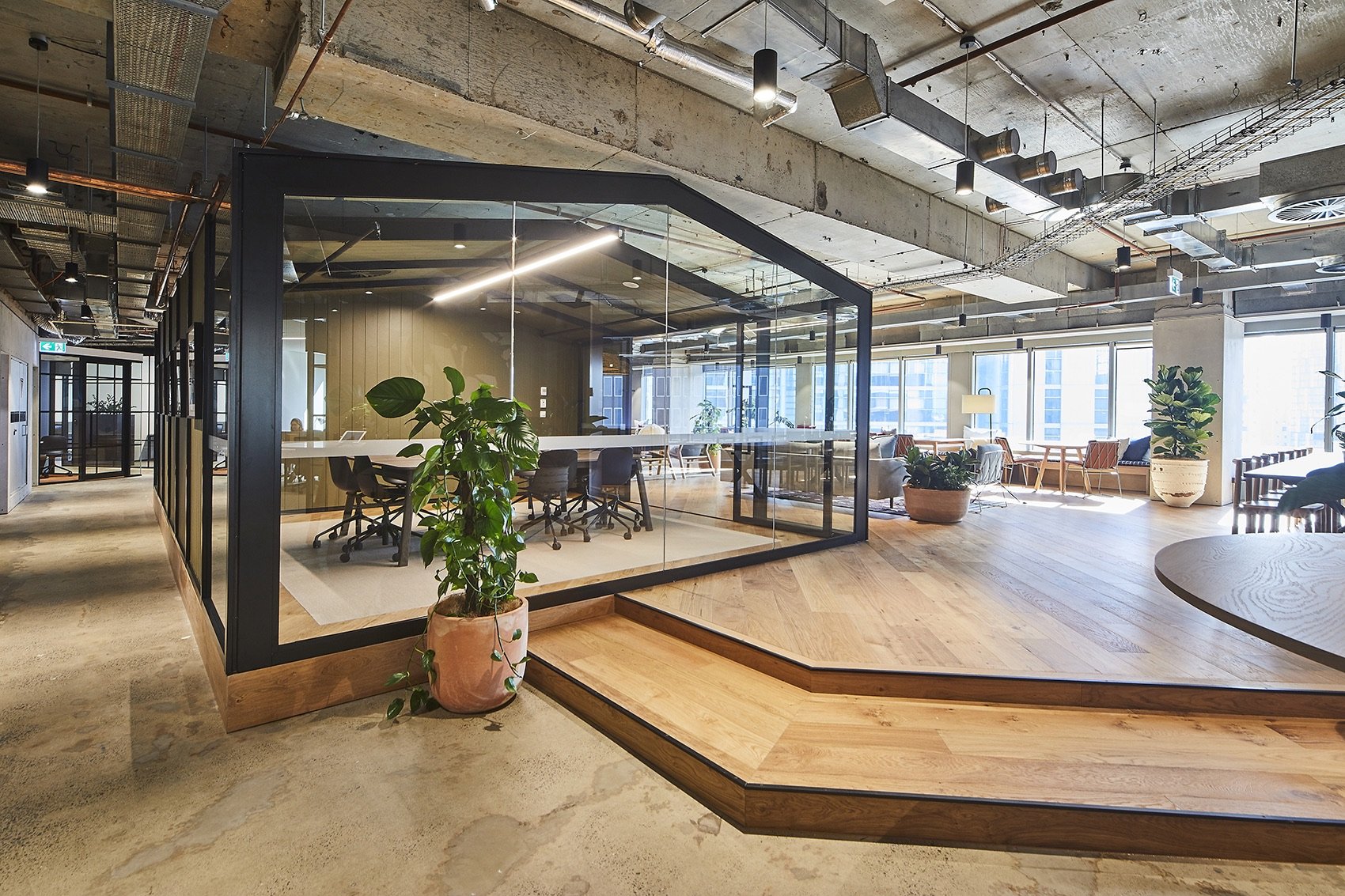 The bright interior of a flexible office space in Singapore.