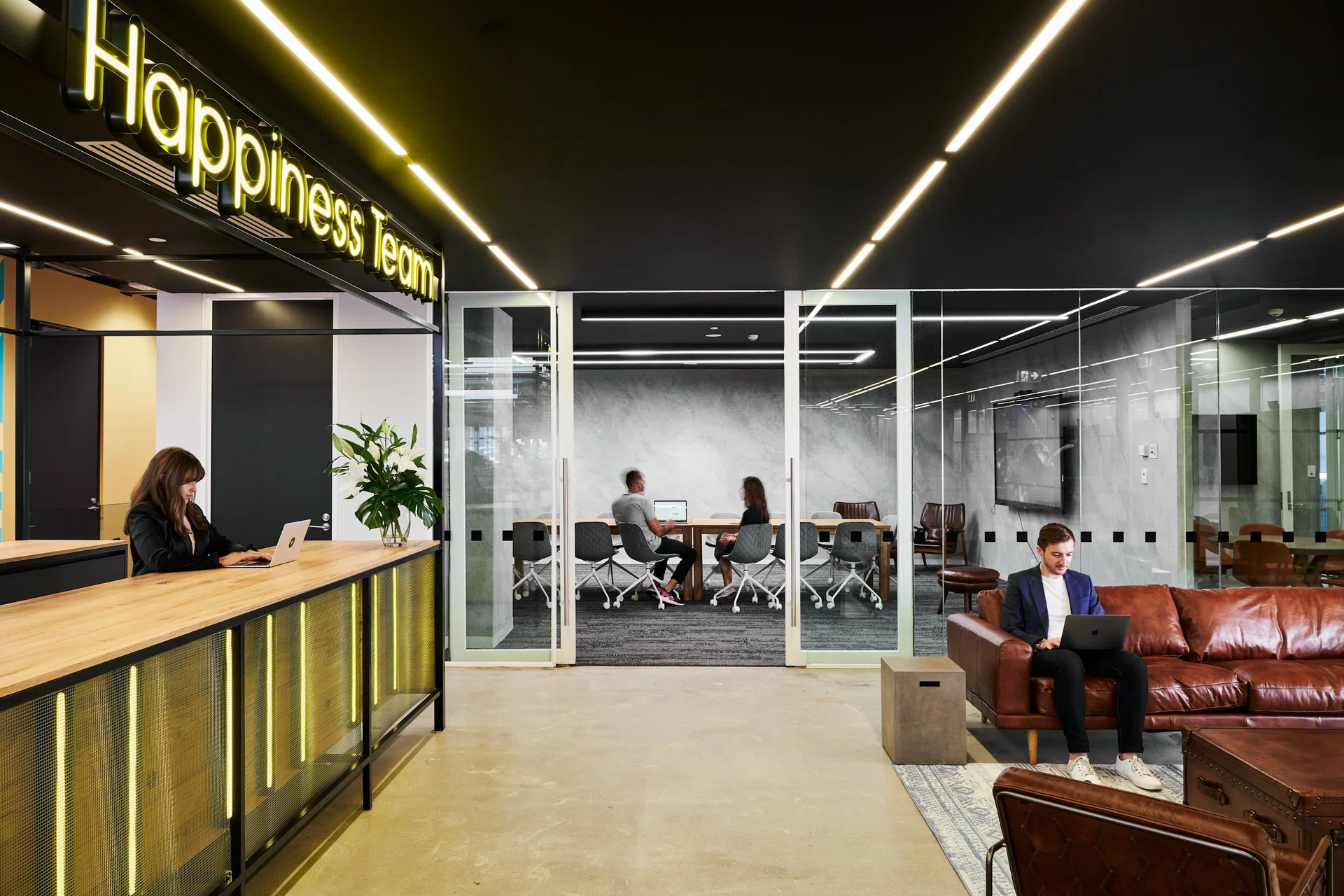 The reception of an office space in South Melbourne.
