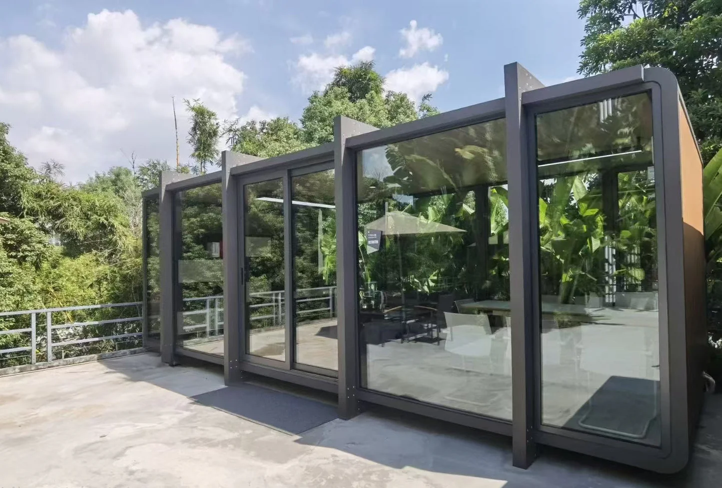 A well lit roof top terrace of an office space available to rent in Darwin.