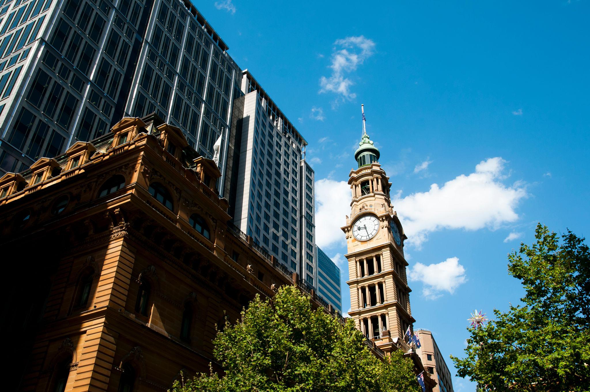 A bright sunny exterior of a coworking space in Sydney.