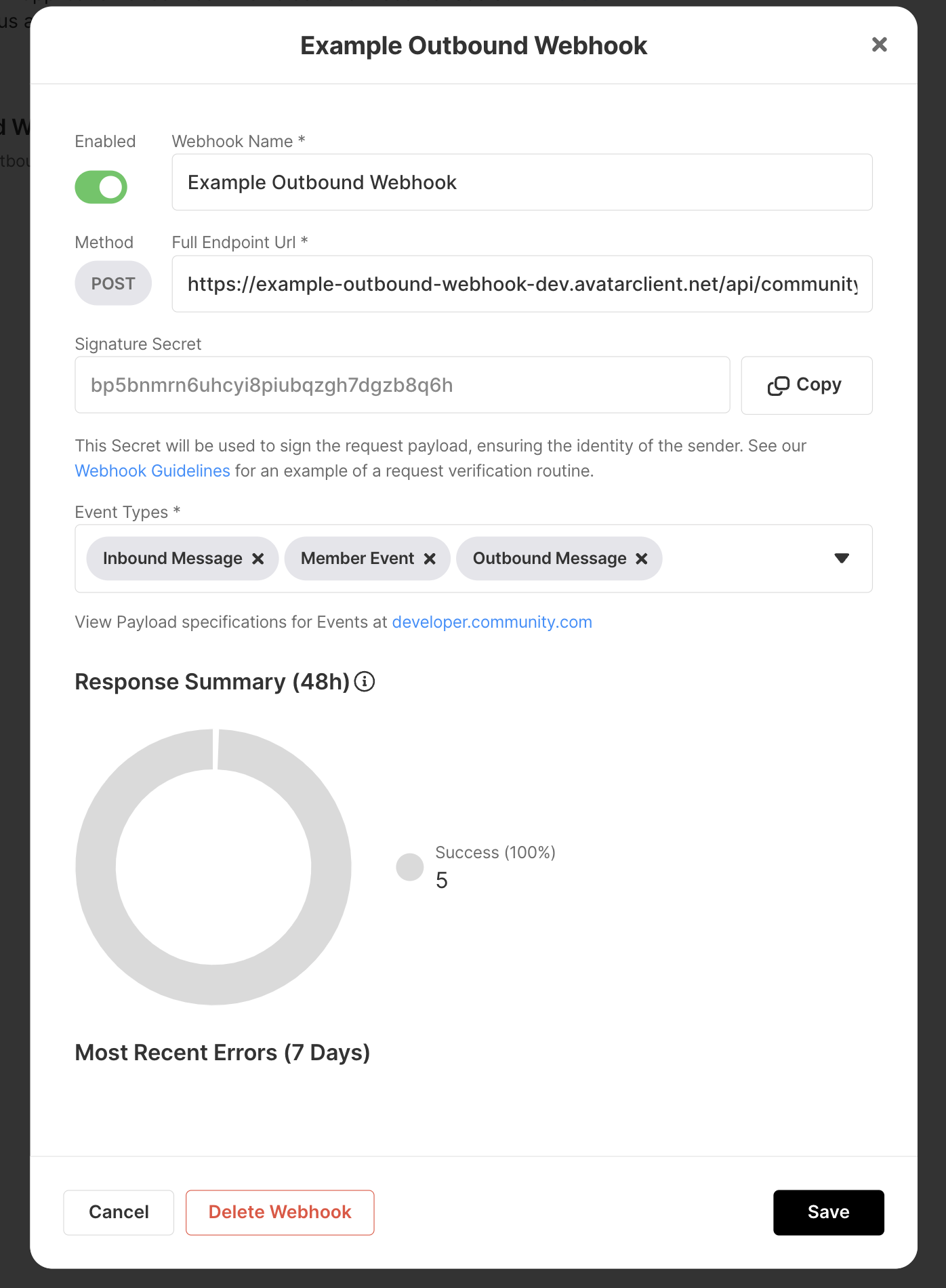 webhooks configuration 1