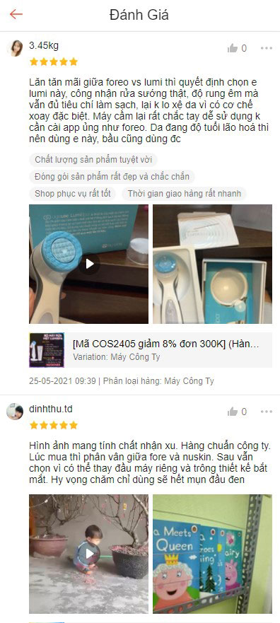 đánh giá máy rửa mặt lumispa nuskin trên shopee