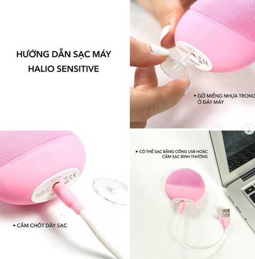 Hướng dẫn sạc máy rửa mặt Halio