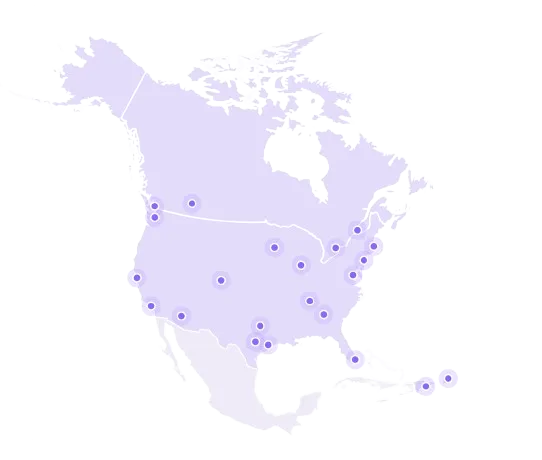 Coverage map of North America
