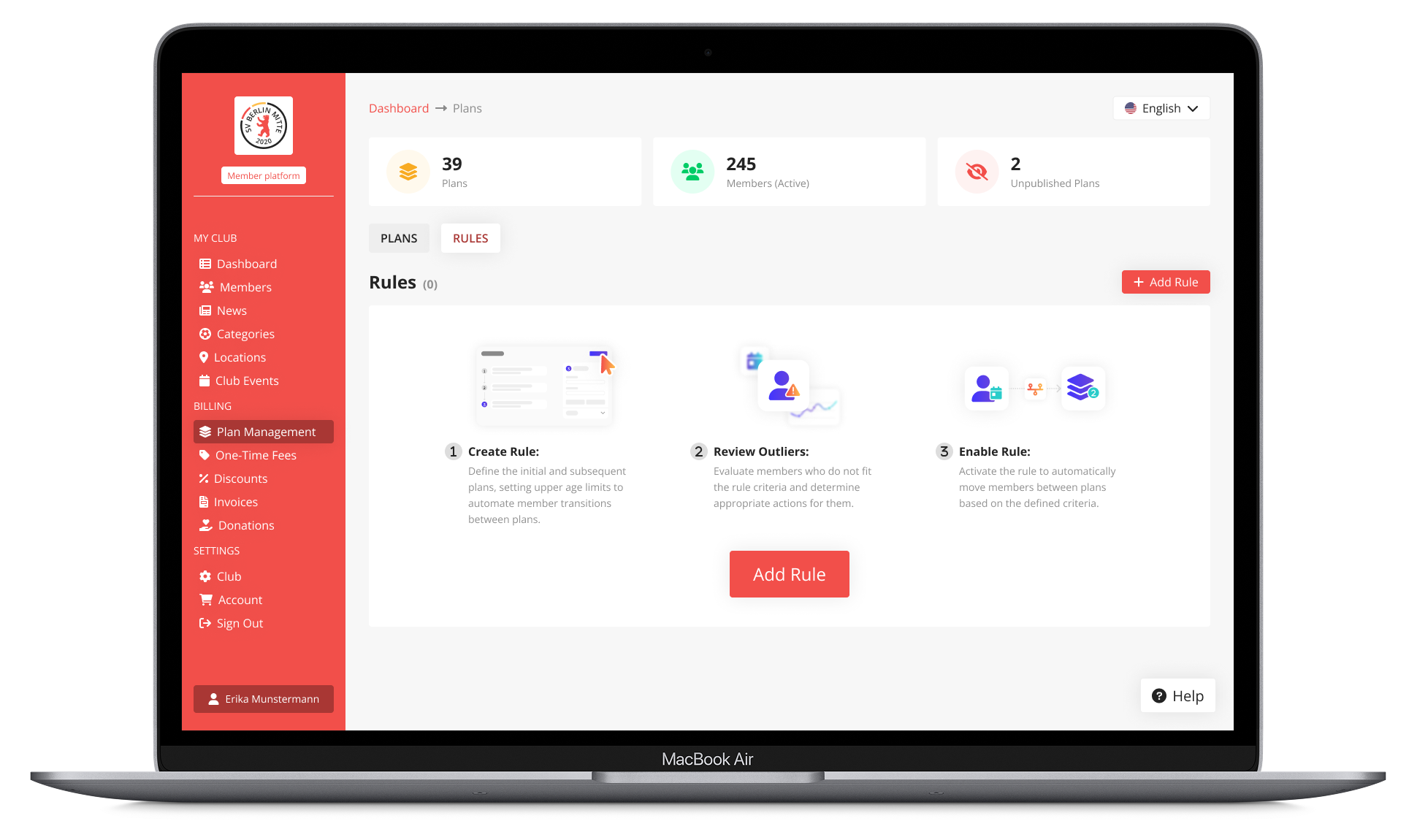 Mockup showing feature's tutorial empty state