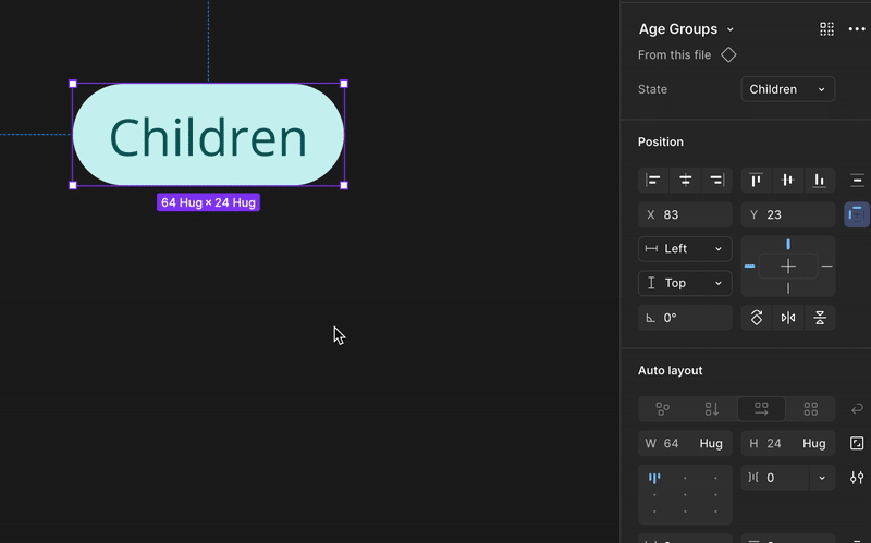 GIF showing new tag system, organised by theme and with embedded translation