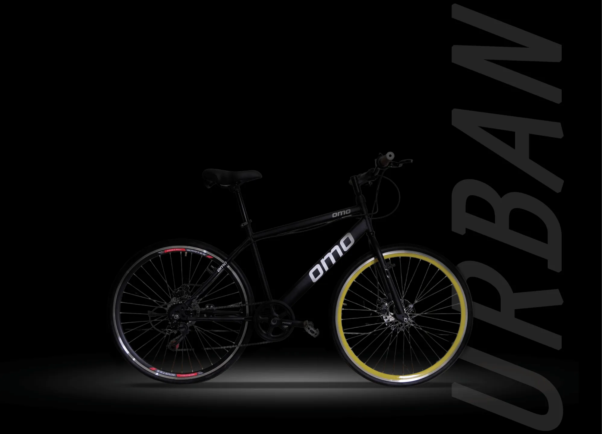 black mtb bike with a spotlight