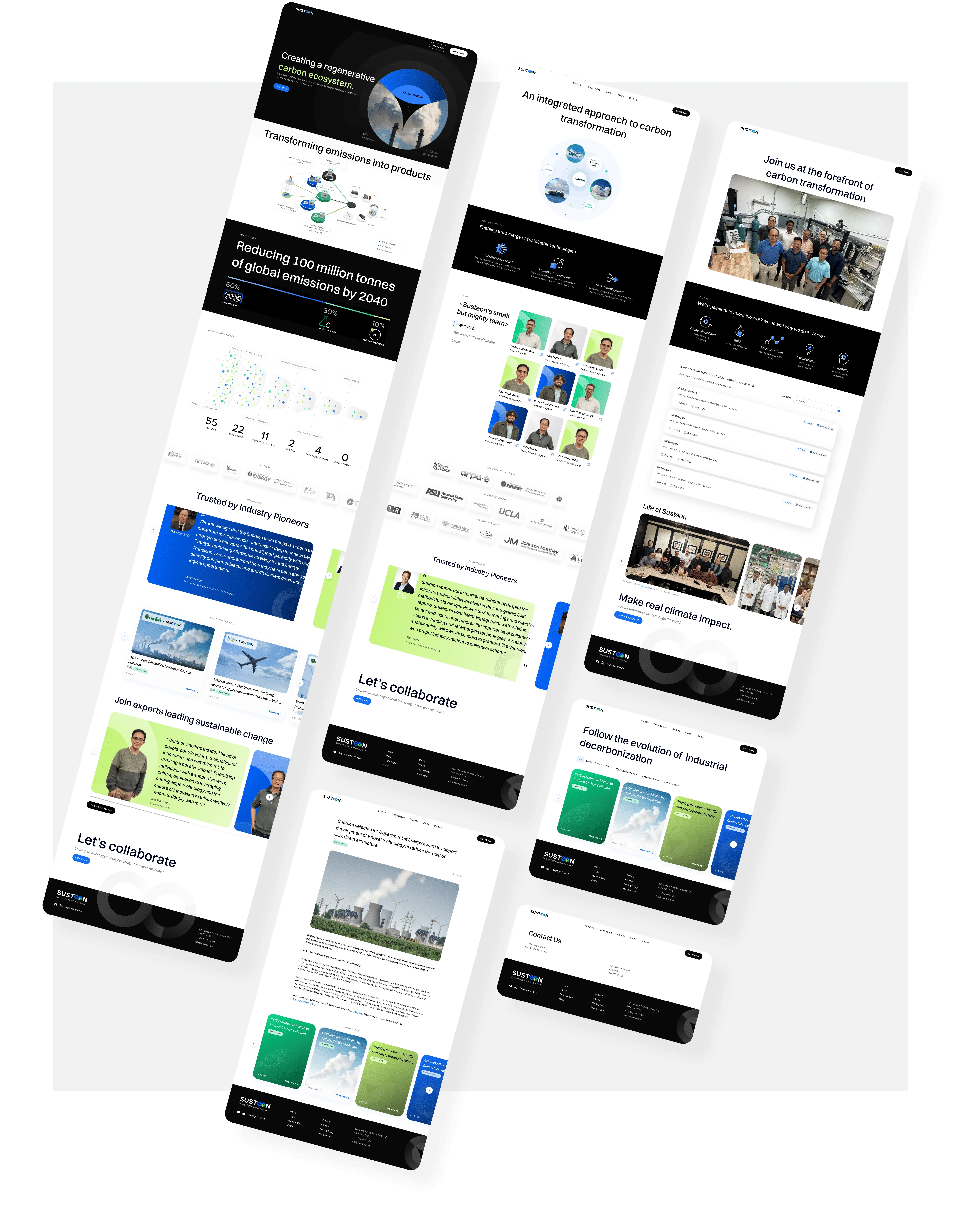 collage of website design for carbon capture and utilization technology incubator in north carolina