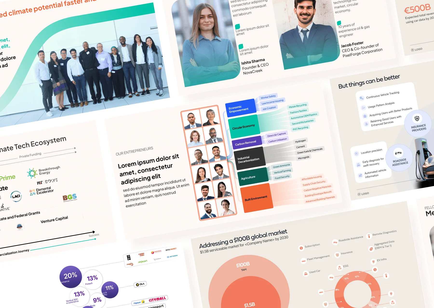 Pitch deck image collage