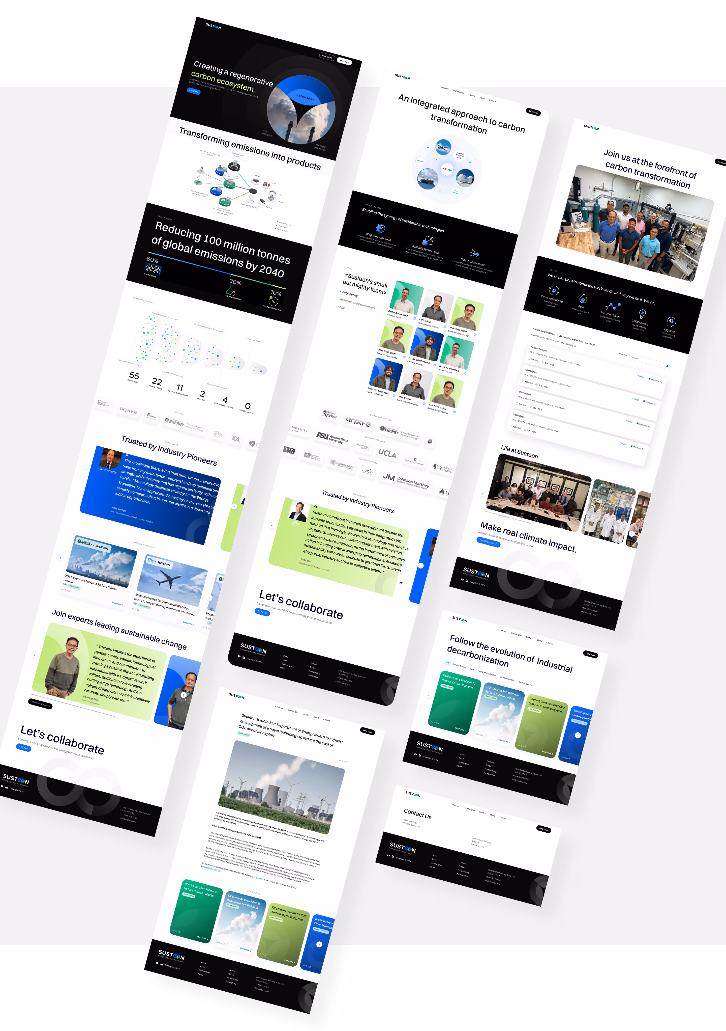 collage of website design for carbon capture and utilization technology incubator in north carolina