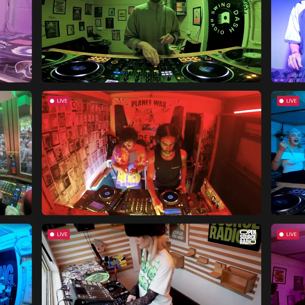 A variety of live streamed shows on mixcloud