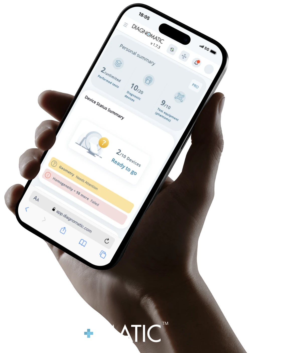 A hand holding an iPhone