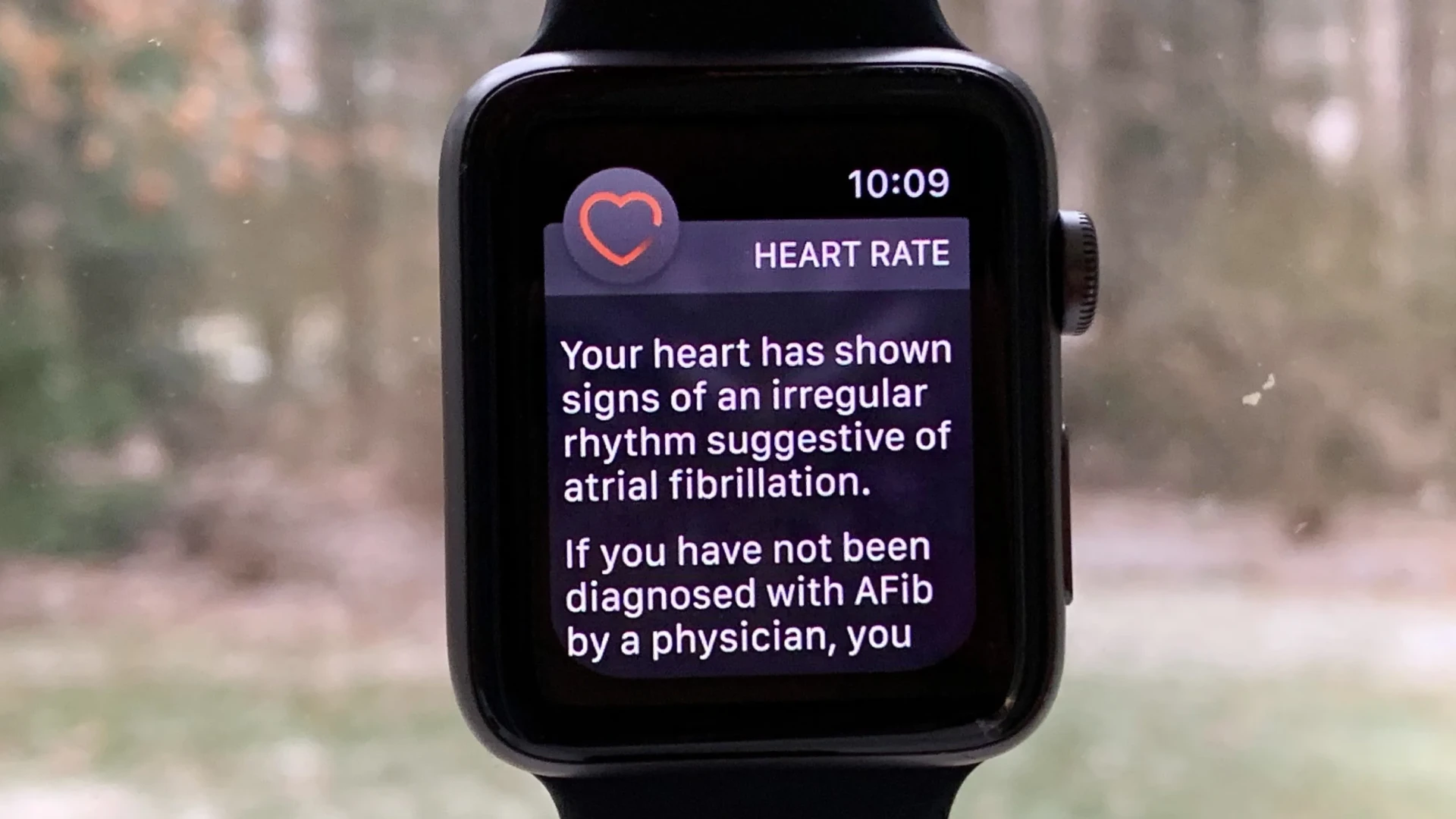 atrial fibrillation notification on Apple Watch