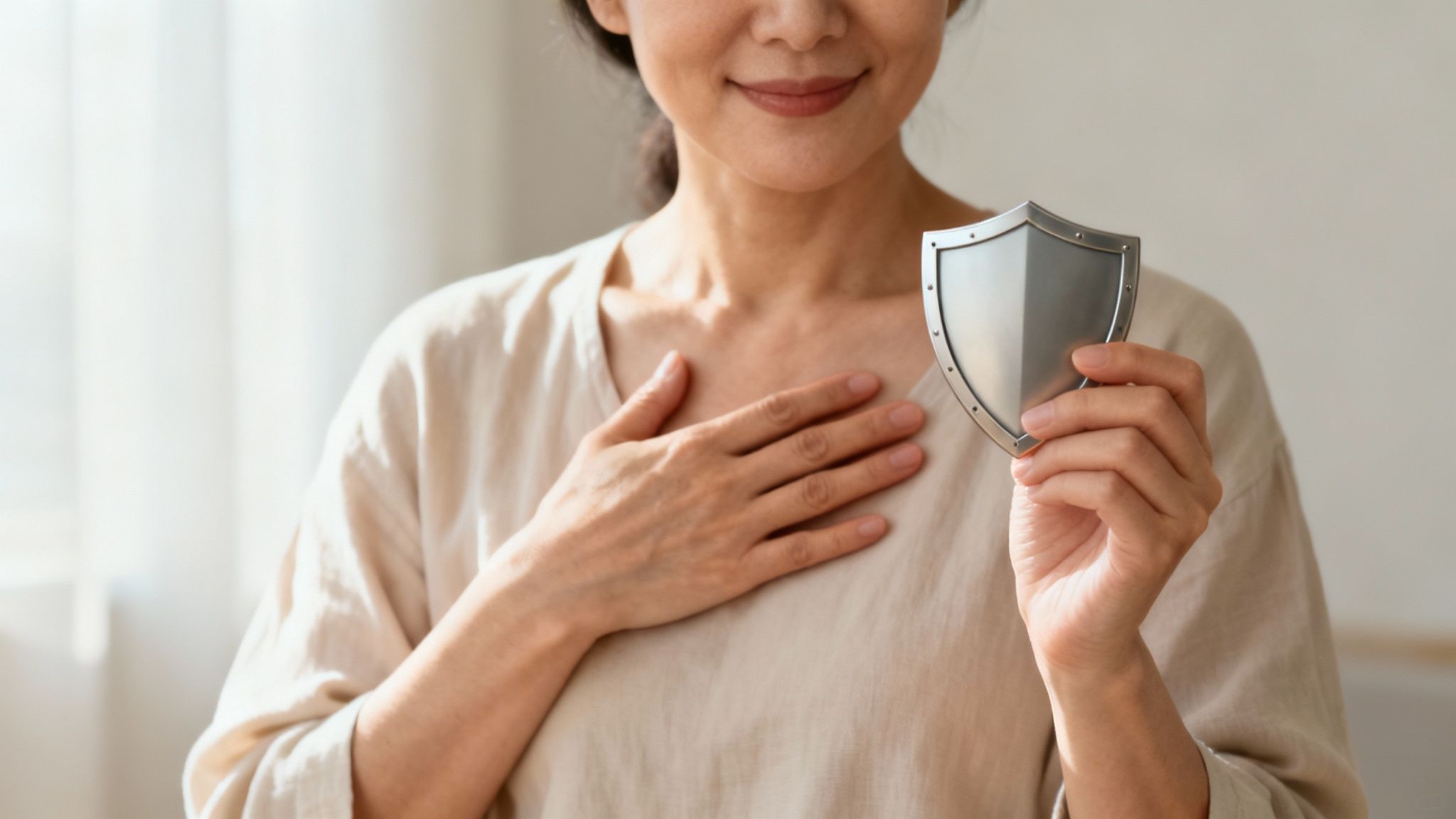 A person holding a heart-shaped object, symbolizing care for heart health.