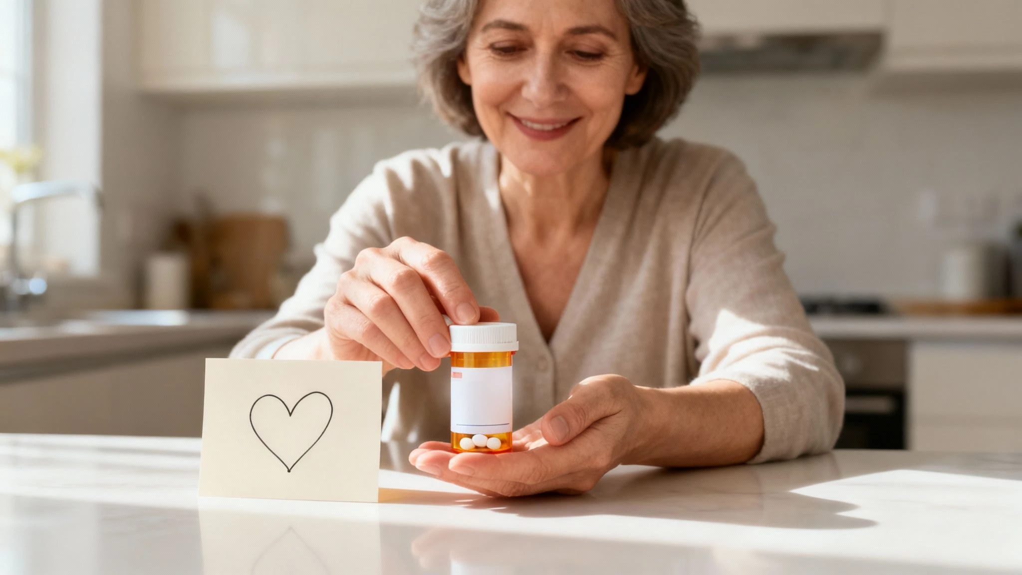 Doctor explaining medication to a patient in a friendly manner.