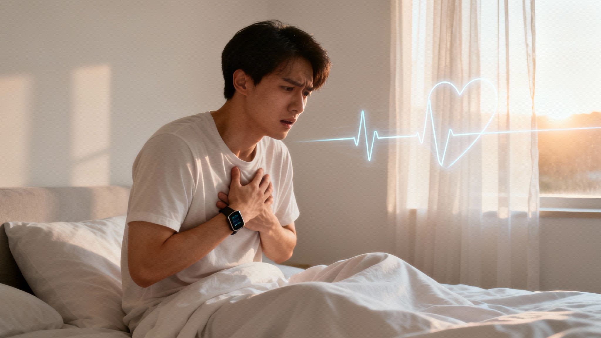 Waking up with a racing heart can be scary. Discover the common causes, learn when to seek help, and find practical steps to calm your heart.