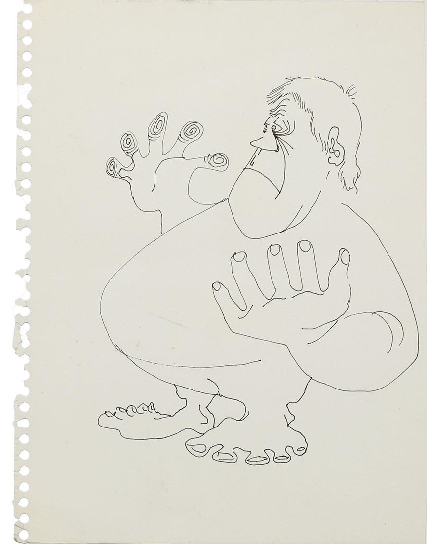 Disegno di uomo con una grande pancia