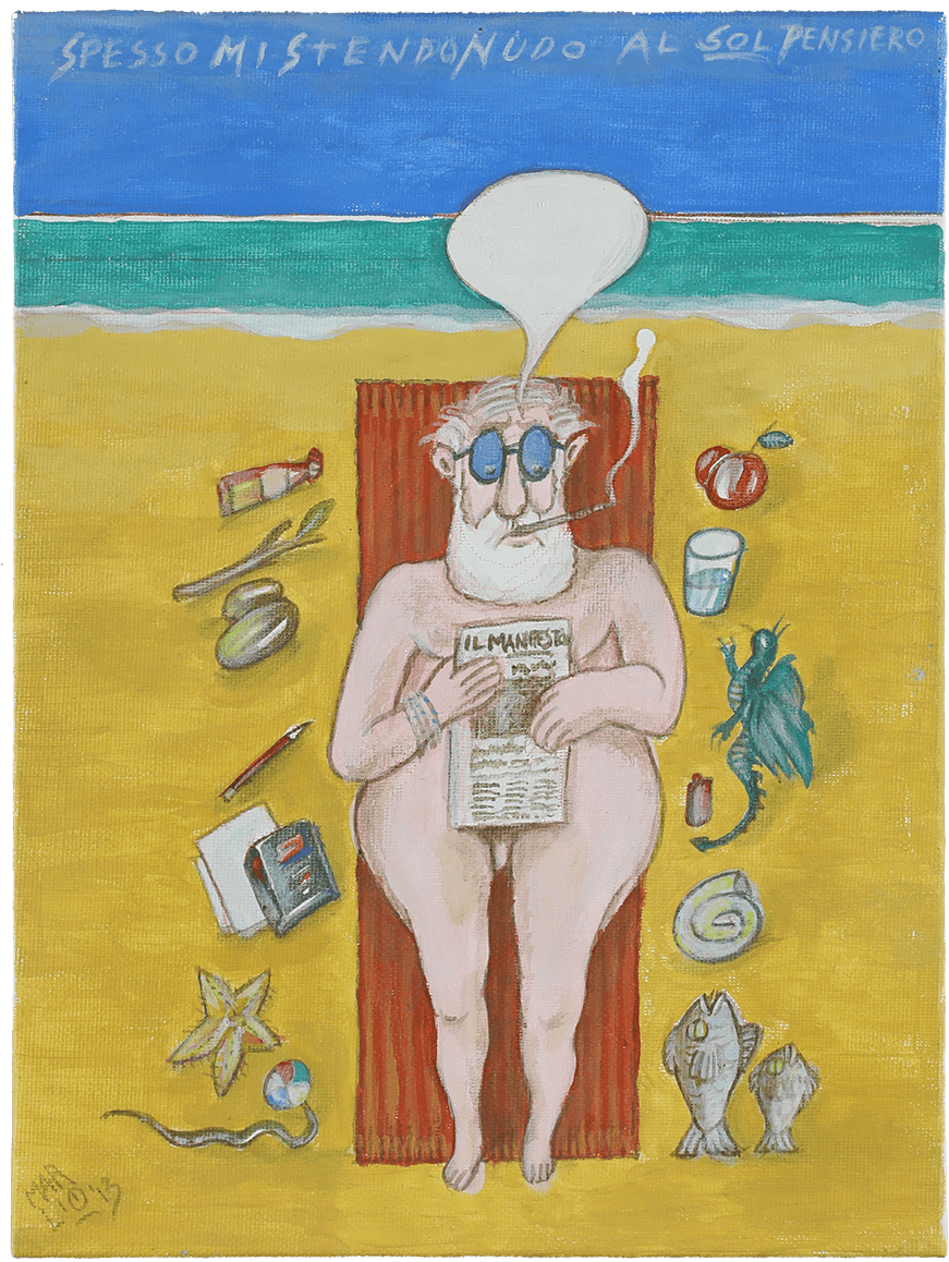 Quando di Lovergine mentre prende il sole in spiaggia