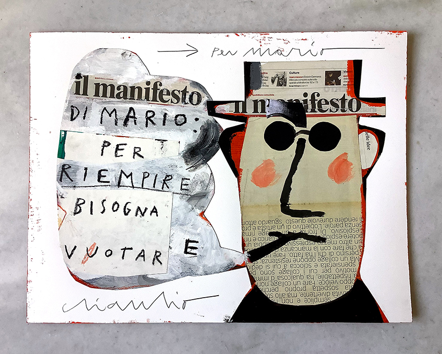 Collage di uomo con cappello, sigaro e occhiali
